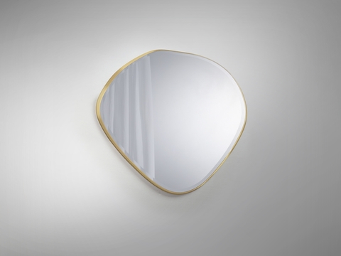 Фото: Зеркало овальное Mimo 80X80 золотое - основной вид