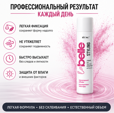 Лак-текстурайзер сухой прикорневой объем подвижная фиксация 200 мл La Belle STYLING — фото 3