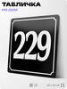 Адресная табличка с номером дома 229, на фасад и забор, черная, 25х25 см, Айдентика Технолоджи