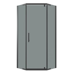 Душевое ограждение Niagara Eco (100х100х190) трапеция, черный, стекло тонированное