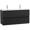 BelBagno UNO-1200-4C-SO-GSO База под раковину подвесная с фрезерованными ручками по всей длине фасада с четырьмя выкатн. ящ.,Темно-Серый Мат.,1200x455x608