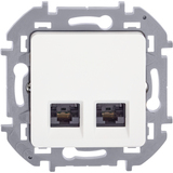Розетка компьютерная двойная RJ45 категория 5e UTP - Legrand Inspiria - белый — фото 1