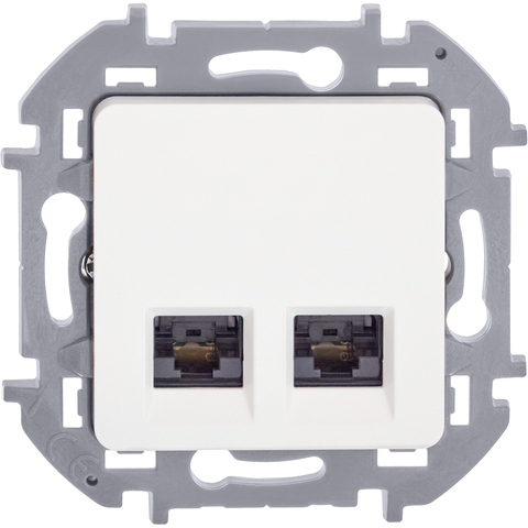 Розетка компьютерная двойная RJ45 категория 5e UTP - Legrand Inspiria - белый