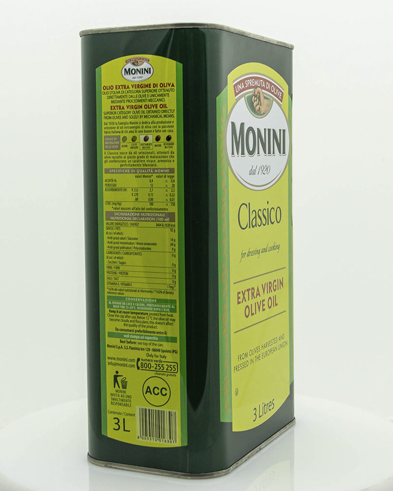 Масло оливковое Monini Экстра Вирджин Классико 3 л