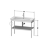 Duravit White Tulip WT4544RH4H4 Металлическая консоль, 760x984x450 мм, напольная, 1 дерев.полка, п/держ. справа, цвет: Nordic White HighGloss