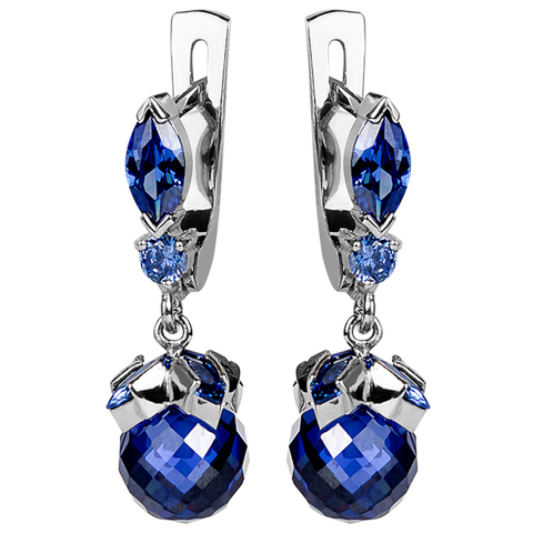 Серьги из серебра с танзанитом Арт. Ш2076танз