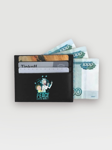 Кардхолдер с отделом под купюры "Мульт" черный