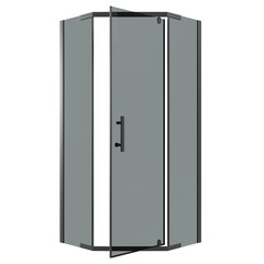 Душевое ограждение Niagara Eco (100х100х190) трапеция, черный, стекло тонированное