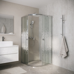 Душевое ограждение Niagara Eco NG-1001-14 (90х90х190) четверть круга,раздвижное,хром,стекло мозаика,1 место