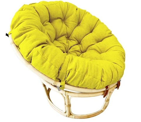 Кресло Papasan из натурального ротанга с подушкой (115*100*85 см) - Натуральный