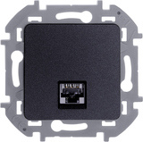 Розетка компьютерная RJ45 категория 6 UTP - Legrand Inspiria - антрацит — фото 1