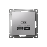 USB розетка A + тип-C 45Вт высокоскор.заряд. QC,PD - AtlasDesign - алюминий — фото 2