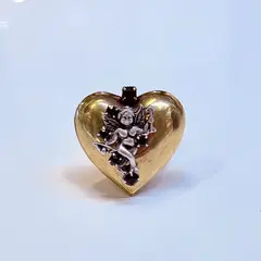 Кольцо Сердце с Ангелом