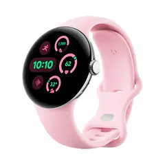 Умные часы Google Pixel Watch 3 Wi-Fi, 45mm, Polished Silver/Rose Quartz (Полированный серебристый корпус, ремешок цвета розовый кварц)