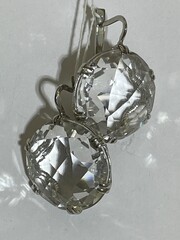 Горный хрусталь 502  (серьги из серебра)