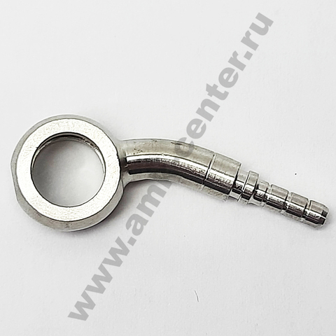 Фитинг Banjo под обжим 20° в бок, AN03, Silver, нерж. Accossato