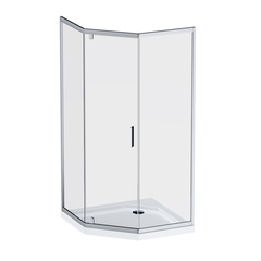 Am.Pm W90G-405-090MT Душевое ограждение Gem 5-corner Pivot 90x90 стекло прозрачное, профиль матовый хром, фото