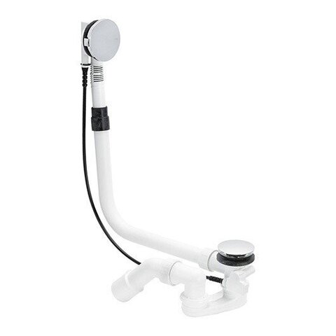 Viega Multiplex Visign M5 138561 Слив-перелив (плоская констр.), с гидрозатвором, наклад., отводящ. колено 45°, 40/50 x 725 мм, пластик/хром, модель 6163.45