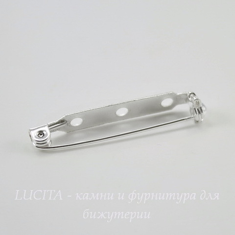 Основа для броши 34х5 мм (цвет - серебро)
