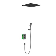 Timo Petruma SX-5029/03SM BLACK Комплект душевой системы внутреннего монтажа с термостатом, цвет: чёрный фото