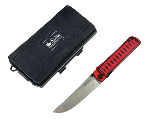 Складной нож Whisper сталь CPM S35VN StoneWash, Red, на подшипнике, Kizlyar Supreme, 4610094296591
