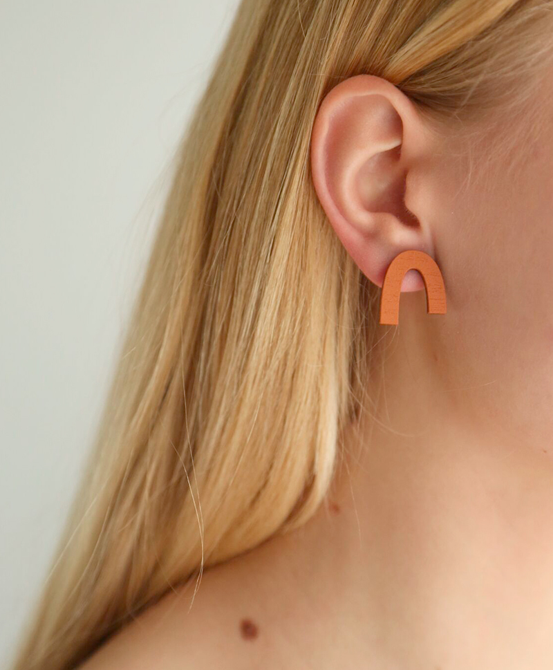 Серьги Waterfall Studs Blush / Burnt Orange