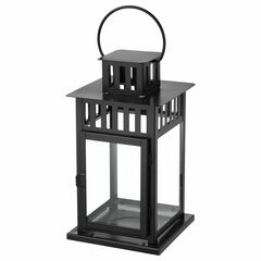 Подсвечник фонарь IKEA BORRBY (БОРБЮ), Черный, Металл, 28 см