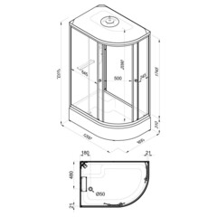 Душевая Кабина TRITON Коралл В 1200х800, Мозаика L