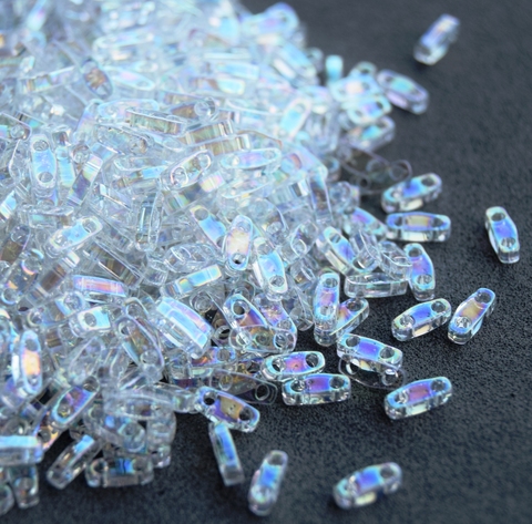 QTL-0250 Бисер Миюки четверть Тилы Прозрачный радужный /Miyuki quarter Tila Crystal AB