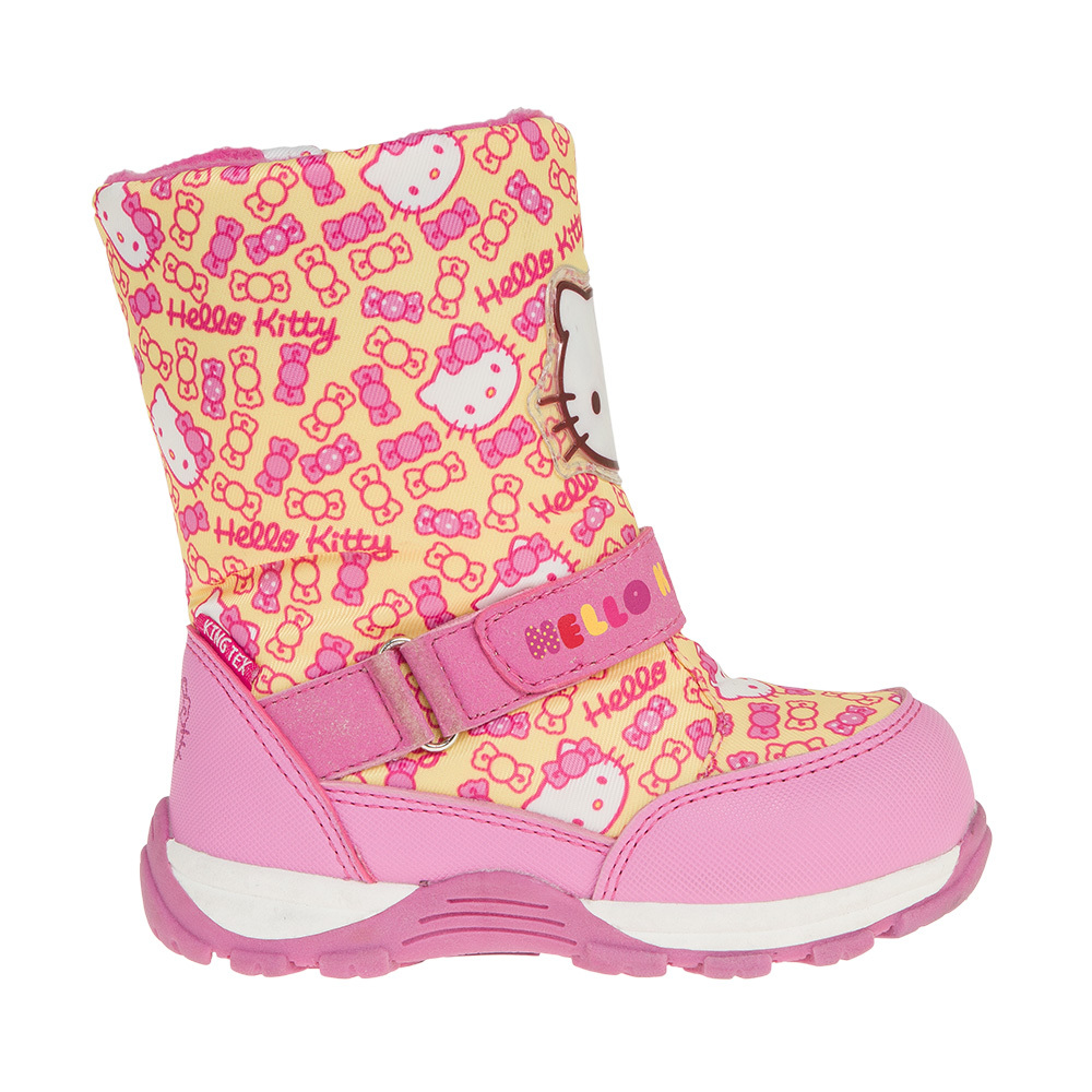 Зимние сапоги Хелло Китти (Hello Kitty) на молнии с мембраной для девочек, цвет желтый
