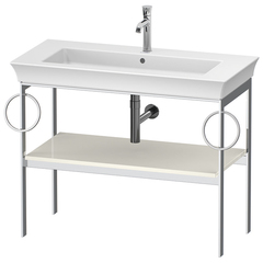 Duravit White Tulip WT4547BH4H4 Металлическая консоль, 760x984x450 мм, напольная, 1 дерев.полка, 2 п/держ., цвет: Nordic White HighGloss фото