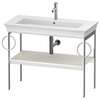 Duravit White Tulip WT4547BH4H4 Металлическая консоль, 760x984x450 мм, напольная, 1 дерев.полка, 2 п/держ., цвет: Nordic White HighGloss