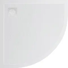 BelBagno TRAY-MR-UNO-R-90-550-35-W-BO Поддон из искусственного мрамора в комплекте с сифоном с белой матовой декоративной накладкой фото