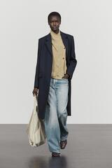 Massimo Dutti Шерстяное пальто, темно-синий
