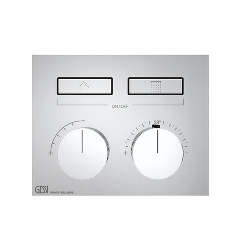 Gessi Hi-Fi 63004#031 Термостат для душа, с включением до 2 источников одновременно (внешняя часть), цвет: хром