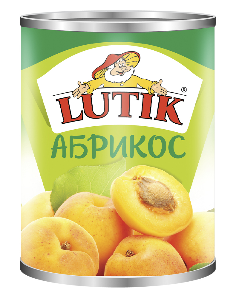 Абрикос Lutik половинками в сиропе, 850 мл.