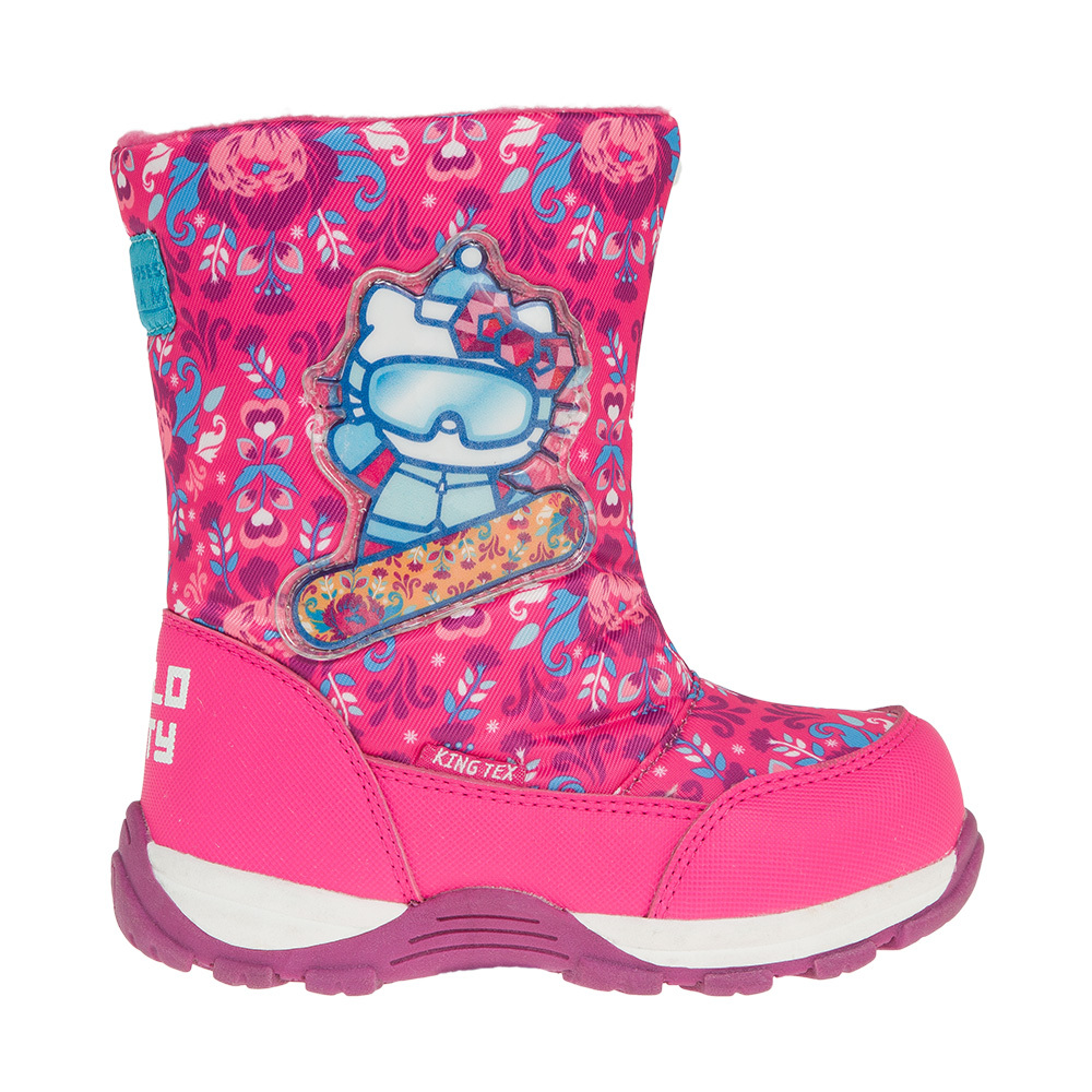Зимние сапоги Хелло Китти (Hello Kitty) на молнии с мембраной для девочек, цвет розовый