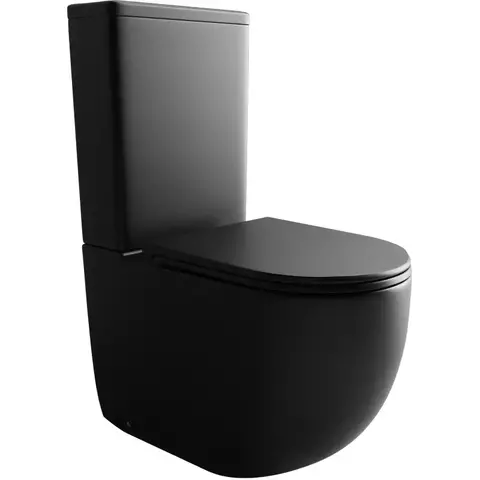 Ceramica Nova Metropol CN4001-BMB Напольная пристенная чаша унитаза с сиденьем-крышкой с микролифтом, цвет: чёрный матовый