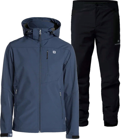 Премиальный лыжный утепленный костюм 8848 Altitude Padore Softshell Indigo NordSki Urban Black