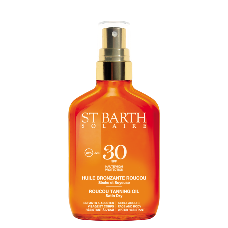 LIGNE ST BARTH ROUCOU TANNING OIL SATIN DRY HIGH PROTECTION SPF30 100 мл. Сухое масло помадного дерева SPF 30