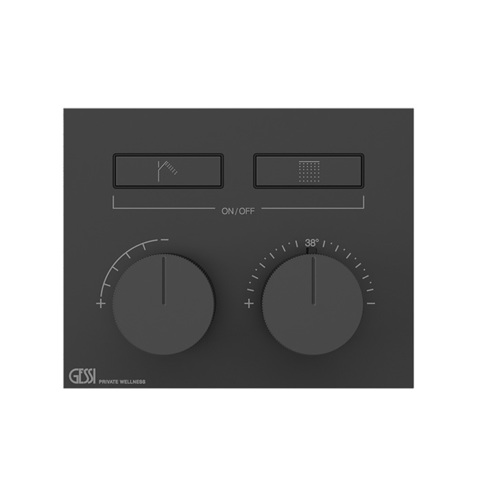 Gessi Hi-Fi 63004#299 Термостат для душа, с включением до 2 источников одновременно (внешняя часть), цвет: Black XL