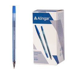 
          Ручка шариковая Alingar 927, 0,7 мм, синяя, металлический наконечник, грип, шестигранный, тонированный, пластиковый корпус, карт. уп.
