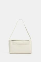 ZARA КОЖАНАЯ СУМКА НА ПЛЕЧО, БЕЛЫЙ