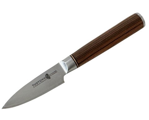 Кухонный овощной нож TuoTown FT-series 9см, VG10, DAMASCUS, рук-ть дерево, арт.273512