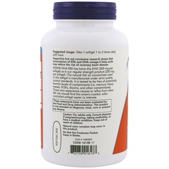 Now Foods, Омега-3, ДГК-500/ЭПК-250, 180 мягких таблеток