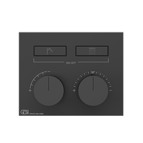 Gessi Hi-Fi 63004#707 Термостат для душа, с включением до 2 источников одновременно (внешняя часть), цвет: Black Metal Brushed PVD