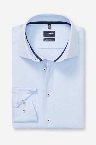 OLYMP LUXOR MODERN FIT Сорочка в мелкие ромбы с климат-контролем и сертификацией Oeko Tex