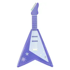 Тарелки большие в форме гитары "Дискотека" 8 шт. (22,9 x 39,7 см)