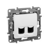 ETIKA Розетка компьютерная двойная RJ45 категория 5Е UTP 6722551 белый LEGRAND — фото 2