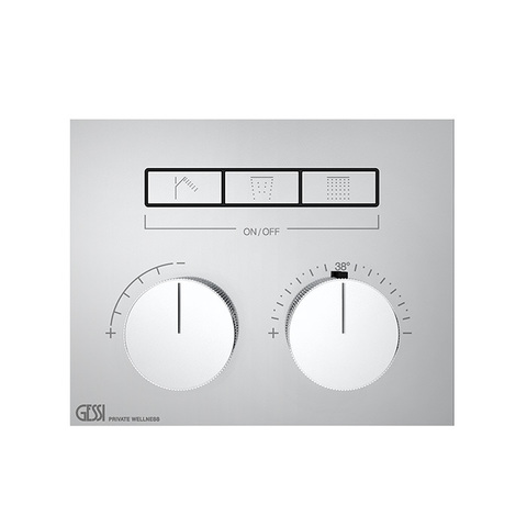 Gessi Hi-Fi 63006#031 Термостат для душа, с включением до 3 источников одновременно (внешняя часть), цвет: хром